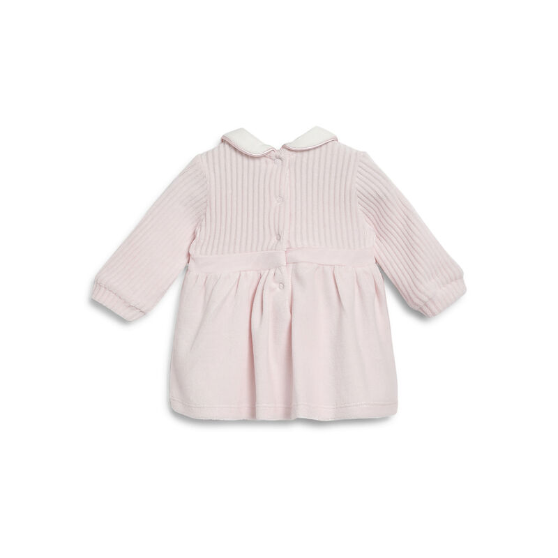 Girls Light Pink Embellished Long Sleeve Dress image number 1